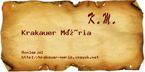 Krakauer Mária névjegykártya